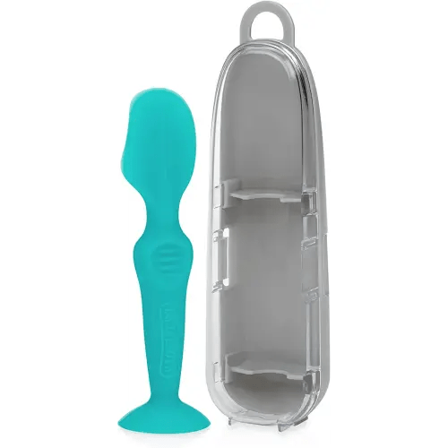 Dr. Talbot's Diaper Cream Brush for Babies - Diaper Rash Cream Applicator with Suction Base and Hygienic Case - Mini Size - Aqua Blue