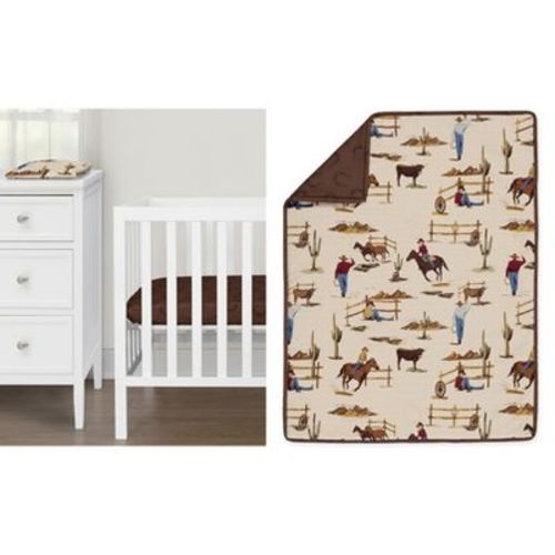 Sweet Jojo Designs Boy Baby Mini Crib Bedding Set - Wild West Cowboy Multicolor 3pc