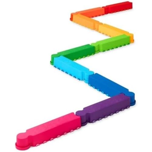 Rainbow Ridge Balance Beams Active Playset with 10 Plastic Pcs, Toddler and Preschool Toys