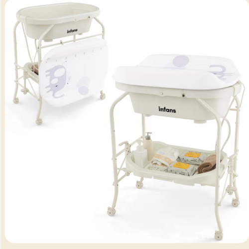 INFANS 2 in 1 Baby Changing Table with Bath Tub Unit, Folding Diaper D – Infansbaby