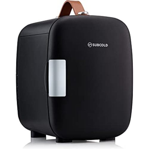 Pro4 Luxury Mini Fridge Cooler 4 Litre / 6 Cans AC & Exclusive USB ECO Power Option | Portable Small Refrigerator For The Office, Bedroom, Car, Travel, Skincare & Cosmetic (Black)