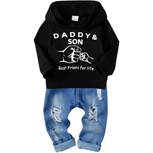 WESIDOM Toddler Boy Clothes,Long Sleeve Printing Hoodie+Jeans Pants Toddlers Boys Outfits Set 1-6Y Kids Clothing