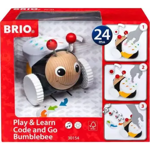 BRIO Code & Go Bumblebee - Wooden toy for toddlers 24 months up