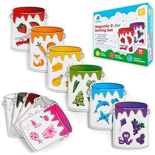 Simply magic Magnetic Color Sorting Set - Color Sorting Toys for Toddlers, Color and Shape Sorting, Preschool Circle Time Learning Activities, Color Learning Toys, Color Matching Games for Toddlers