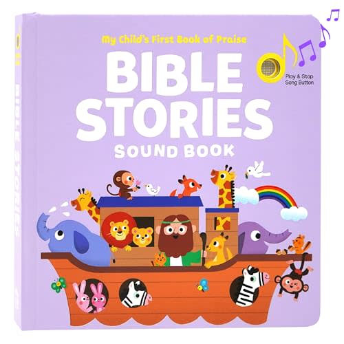 Bible Stories - Christian Sound Book, Sing Along Bible Songs | Christening, Dedication, Baptism Gifts for Boys, Girls, Kids, Newborn Babies | Religious Toys, Interactive Music Books for Toddlers 1-3