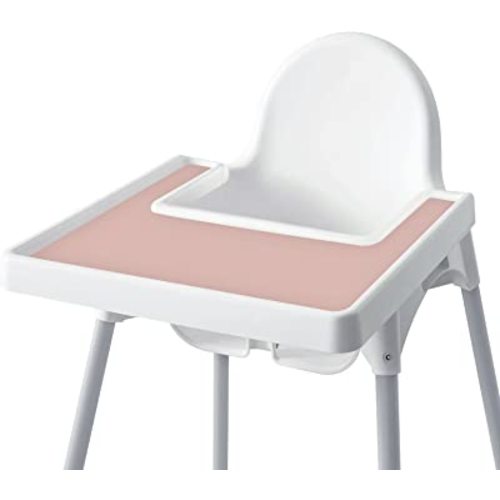 High Chair Placemat for IKEA Antilop Baby High Chair, Silicone Placemats, High Chair Tray Finger Foods Placemat for Boys and Girls, Babies, Toddlers (Blush)