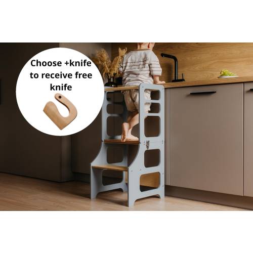 Transformable kitchen tower, Kitchen tower, Foldable kitchen tower, Montessori learning stool, Toddler tower, Toddler learning stool, Table,