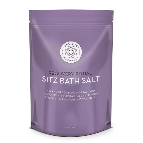Pure Body Naturals Sitz Bath Salt – Postpartum Care and Hemorrhoid Treatment – Natural Soak for Self Care and Hemmoroid Treatment - Post Partum Essentials, 10 Oz