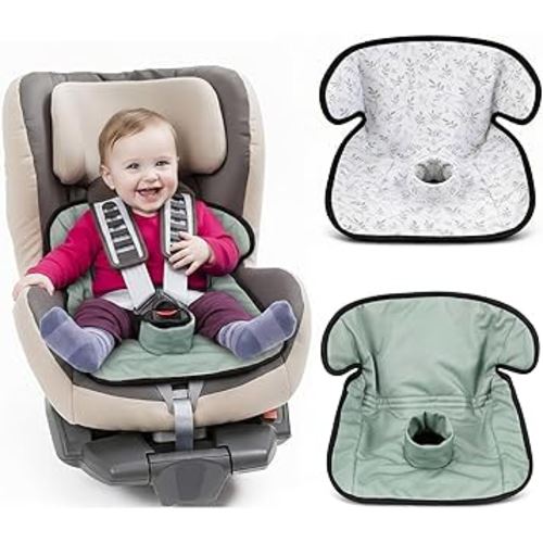 2 Pack Green Leaf Car Seat Protector for Potty Training Waterproof Piddle Pad Cover from Spillages Nappy Leaks Toilet Training Anti Slip Backing Strollers Carseat Liner for Toddlers Babies