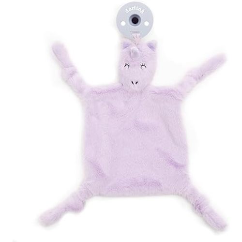 Bella Tunno Bubbi Buddy – Soft, Plush Lovey Pacifier Holder for Baby Pacifiers to Soothe, Comfort, and Bring Baby Teething Relief, Colorful Animal-Themed Baby Lovey (Unicorn)