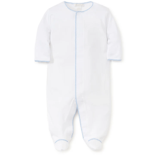 Basics Footie (White/Blue, 3-6 Month)