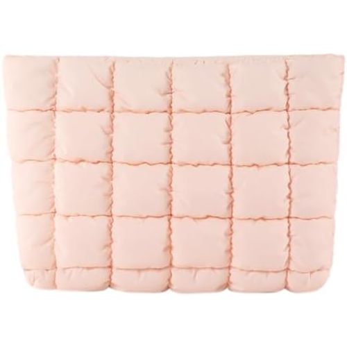 Puffy Quilted Makeup Bag Cosmetic Bags Travel Cute Puffer Solid Toiletry Organizer Pouch Storage Clutch for Women