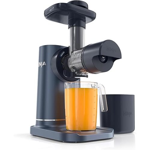 Ninja NeverClog Cold Press Juicer, Powerful Slow Juicer with Total Pulp Control, Countertop, Electric, 2 Pulp Functions, Dishwasher Safe, 2nd Generation, Blue/Navy, JC151NV