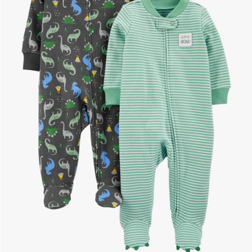 Simple Joys by Carter's Baby Boys' 2-Way Zip Thermal Footed Sleep and Play, Pack of 2