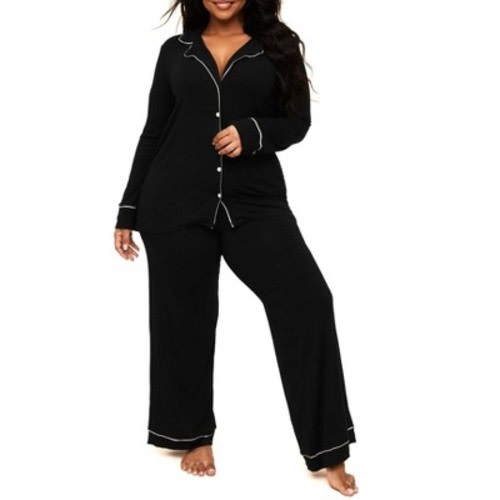 Adore Me Women's Matylda PJ Sleepwear, Color: Jet black, Size: xl