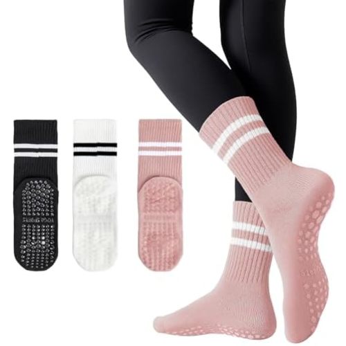 American Trends Pilates Socks with Grips for Women Yoga & Barre - Non Slip