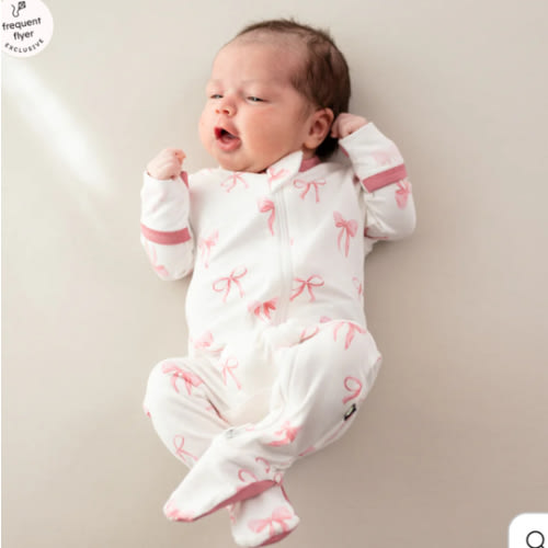 Zippered Footie in Bow