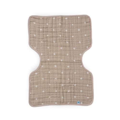 Little Unicorn Ultra-Absorbent Premium Burp Cloth | Soft on Baby's Skin | Larger Size | Ergonomic Design (Taupe Cross)