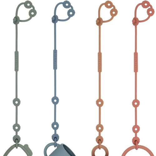 Toy Straps for Baby, Silicone Pacifier Clips, Silicone Adjustable Stretchable Pacifier Teether Straps for Strollers, High Chair, Cribs, Hanging Baskets, Car Seat, Shopping Trolley, BPA Free, 4 Pack