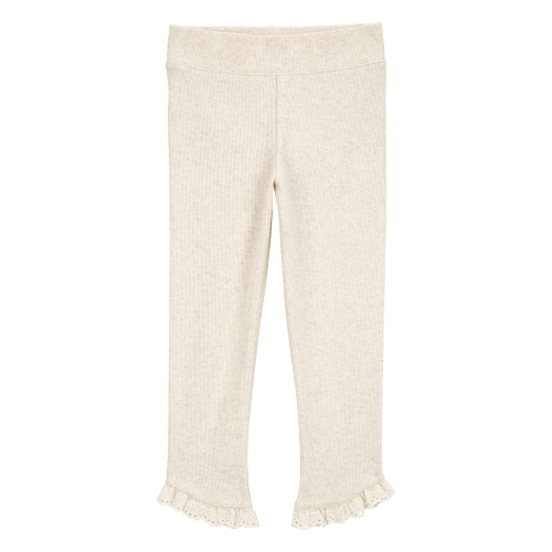 Baby Ribbed Eyelet-Hem Pants - Cream - OshKosh | Carter's