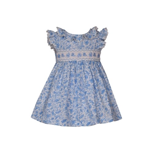 Toile Ruffle Cotton Party Dress with Bloomers