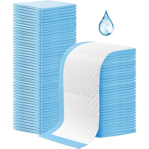 100Pack Disposable Changing Pads,Baby Disposable Underpads 17 X 13 In,Waterproof Diaper Changing Pad,Ultra Absorbent Disposable Bed Pads,Leak-Proof Breathable Underpads Bed Table Protector Mat