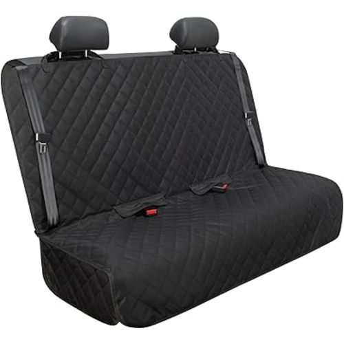 Bench Car Seat Cover Protector - Waterproof, Heavy-Duty and Nonslip Pet Car Seat Cover for Dogs with Universal Size Fits for Vehicles, Trucks & SUVs(Black)