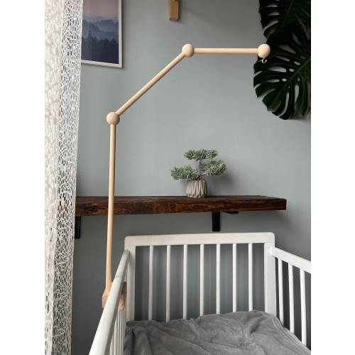 Baby mobile arm, Wooden baby mobile holder, Crib baby mobile attachment, Nursery mobile stand