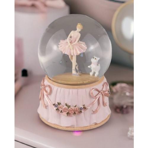 No Extra Duty, Custom Ballerina Snow Globe, Engraved Ballet Music Box, Water Globe for Daughter, Christmas Birthday Gift