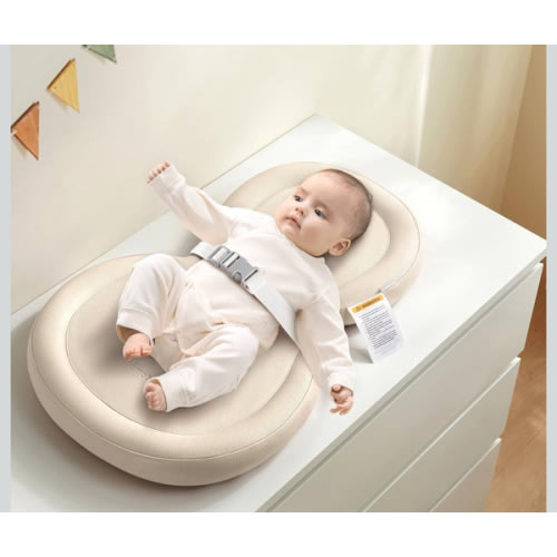 Mamatepe Baby Changing Pad, Soft, Foldable Leather Diaper Changing Pad, Waterproof & Non-Slip Wipeable, for Infant Newborn, Small 24"X16", Beige
