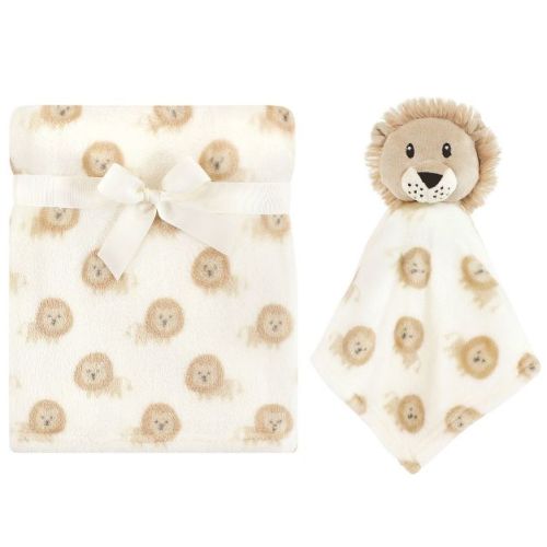 Hudson Baby Infant Boy Plush Blanket with Security Blanket, Lion, One Size