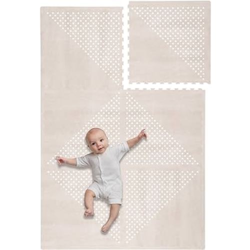 Toddlekind Playmat - Premium Foam Playmat, 4 x 6 feet Premium Quality Foam Play Mat for Babies/Toddlers, Stylish, Non-Toxic, Odorless, Earth-Clay (Neutral Beige)