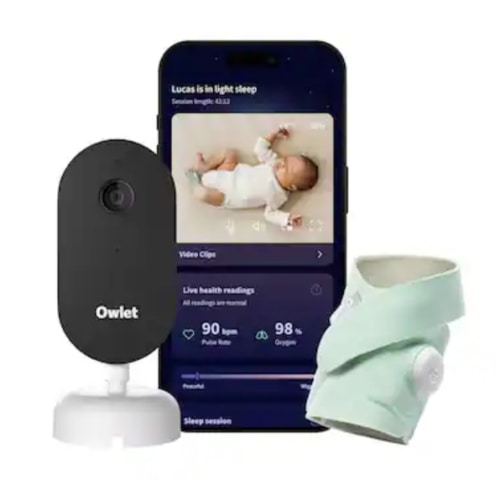 Owlet - Dream Duo (Gen 3) – Baby Monitoring with Sock & 2K HD Cam - Mint