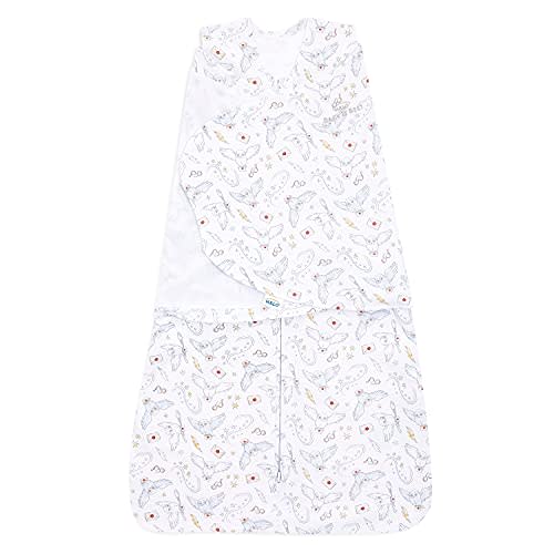 HALO 100% Cotton Sleepsack Swaddle, 3-Way Adjustable Wearable Blanket, TOG 1.5, Harry Potter Messenger, Small, 3-6 Months