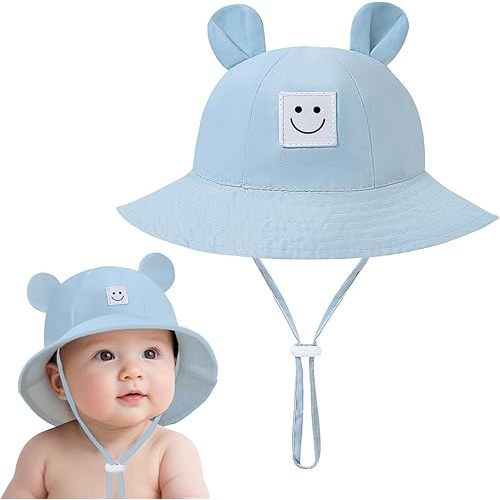 Baby Toddler Bucket Hats Infants Sun Protection Hats for Kids Girls Summer Cap Wide Brim Beach Hats