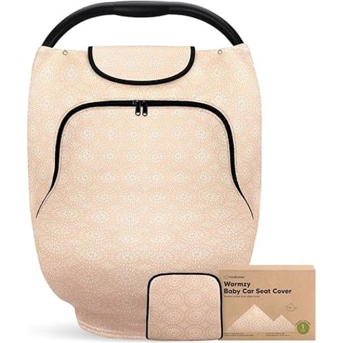 Car Seat Cover for Babies - Baby Car Seat Canopy for Spring, Autumn, Winter - Universal Stretch Fit Car Seat Cover for Babies, Boys, Girls - Breastfeeding Nursing Cover -Infant Carseat Cover (Crystal)