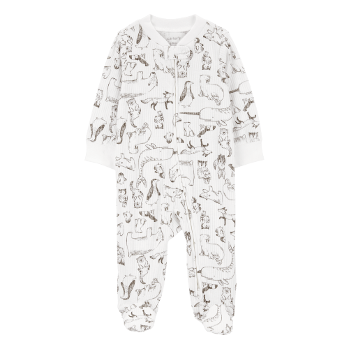 Ivory Baby Animal Print 2-Way Zip Thermal Sleeper Pyjamas | Carter’s Oshkosh Canada