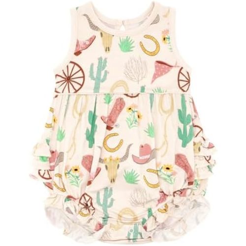 Little Sleepies Bubble Romper for Girls, Soft Viscose from Bamboo One Piece, Baby Clothes