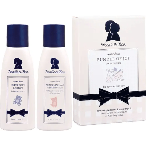 Noodle & Boo Bundle of Joy Newborn Baby Gift Set ; Newborn 2-in-1 Hair & Body Wash, Super Soft Baby Lotion