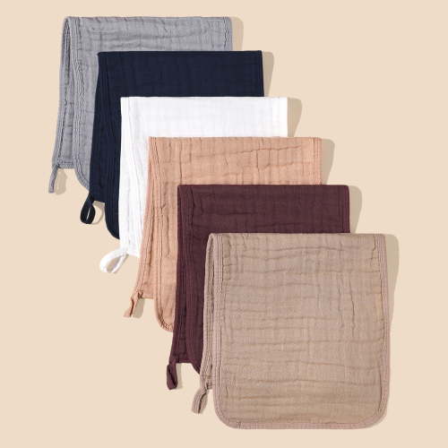 6PCS Muslin Burp Cloths for Baby 100% Cotton Burping Cloths for Boys Girls Large Extra Soft and Absorbent 20''X10''