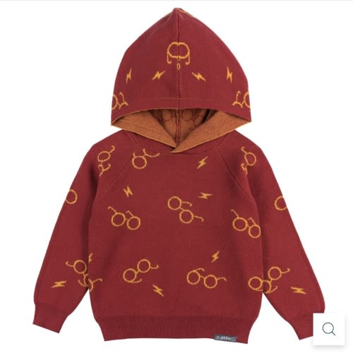 Infant and Toddler Neutral Red Glasses Hoodie