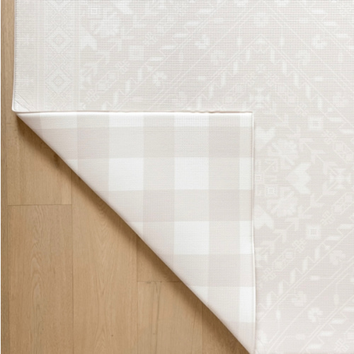 Padded Play Mat - Grey Gingham & Farmhouse