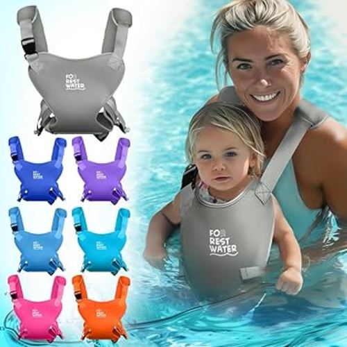 Baby Carrier - Premium Neoprene Ergonomic for Warm & Safe Water & Land Fun (4-24 Months) - Adjustable Infant & Toddler Harness – Summer & Winter Baby Carrier (Grey)