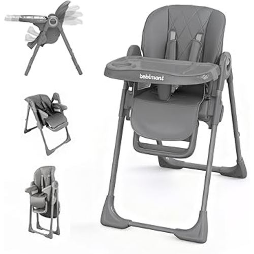 4 in 1 High Chairs for Babies and Toddlers, Foldable Baby High Chairs, Feeding and Eating Seat Highchair with 4 Levels of Recline and 7 Levels of Height Adjustment, Starry Gray