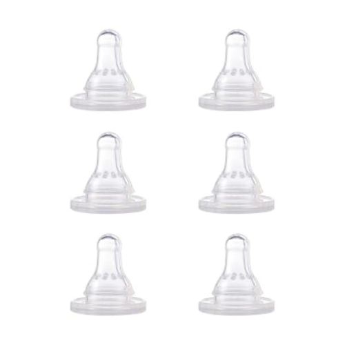 NUK First Essentials Silicone Baby Bottle Nipples, Slow Flow, 6 Pack