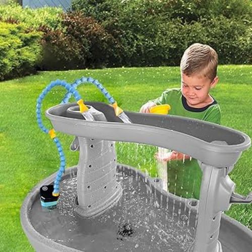 Rechargeable Water Table Pump(Huge Water Output),Kids Sand Water Play Pump, 3 Spray Modes, IPX7 Waterproof,Outdoor Toddler Activity Table Accessory