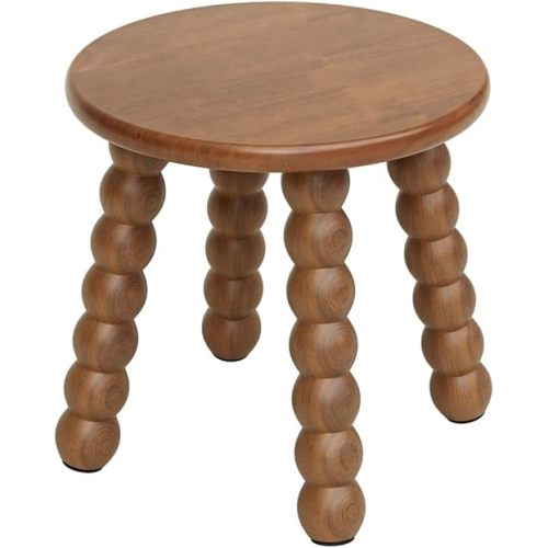 Masupu Solid Wooden Step Stool for Adults Kids, 11 inch Small Foot Stool, Non-Slip One Step Stool, Sturdy Foot Stool for Bathroom, Bedroom, Kichen, Plant Stand(Walnut Brown)