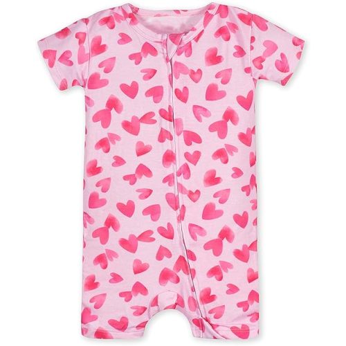 Gerber Baby Buttery-Soft Short Sleeve Romper with Viscose Made with Eucalyptus