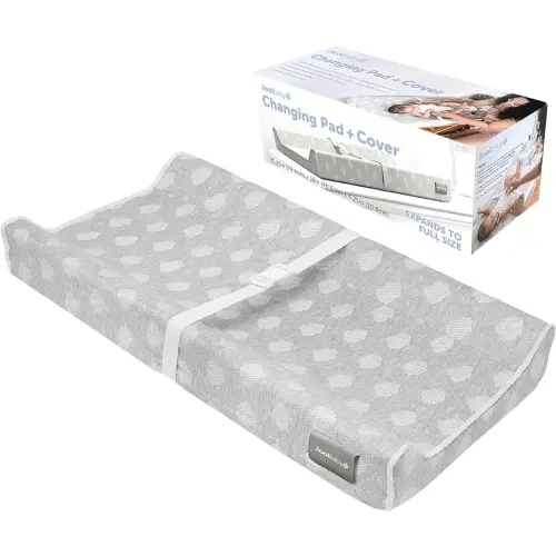 Jool Baby Changing Pad - Contoured, Waterproof & Non-Slip, Includes a Cozy,  Breathable, & Washable Cover (Gray)