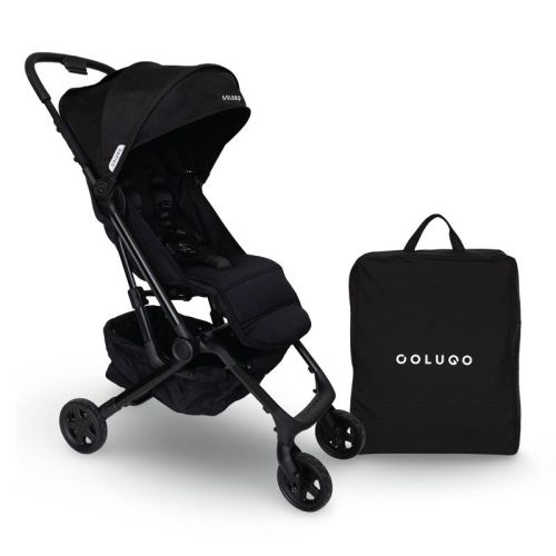 Colugo Compact Plus Travel Stroller - Black: 5-Point Harness, Reclining Seat, Ultra-Compact, Flat-Free Tires